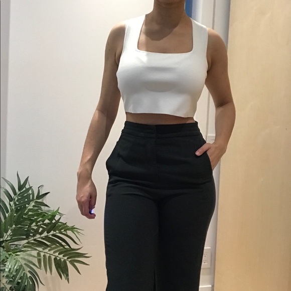 H&M white cross strap knit crop top - Picture 2 of 5